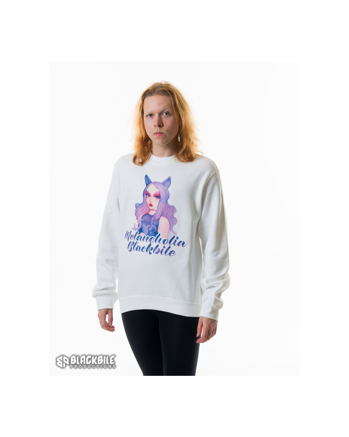 White sweatshirt Melancholia by AsanoArt