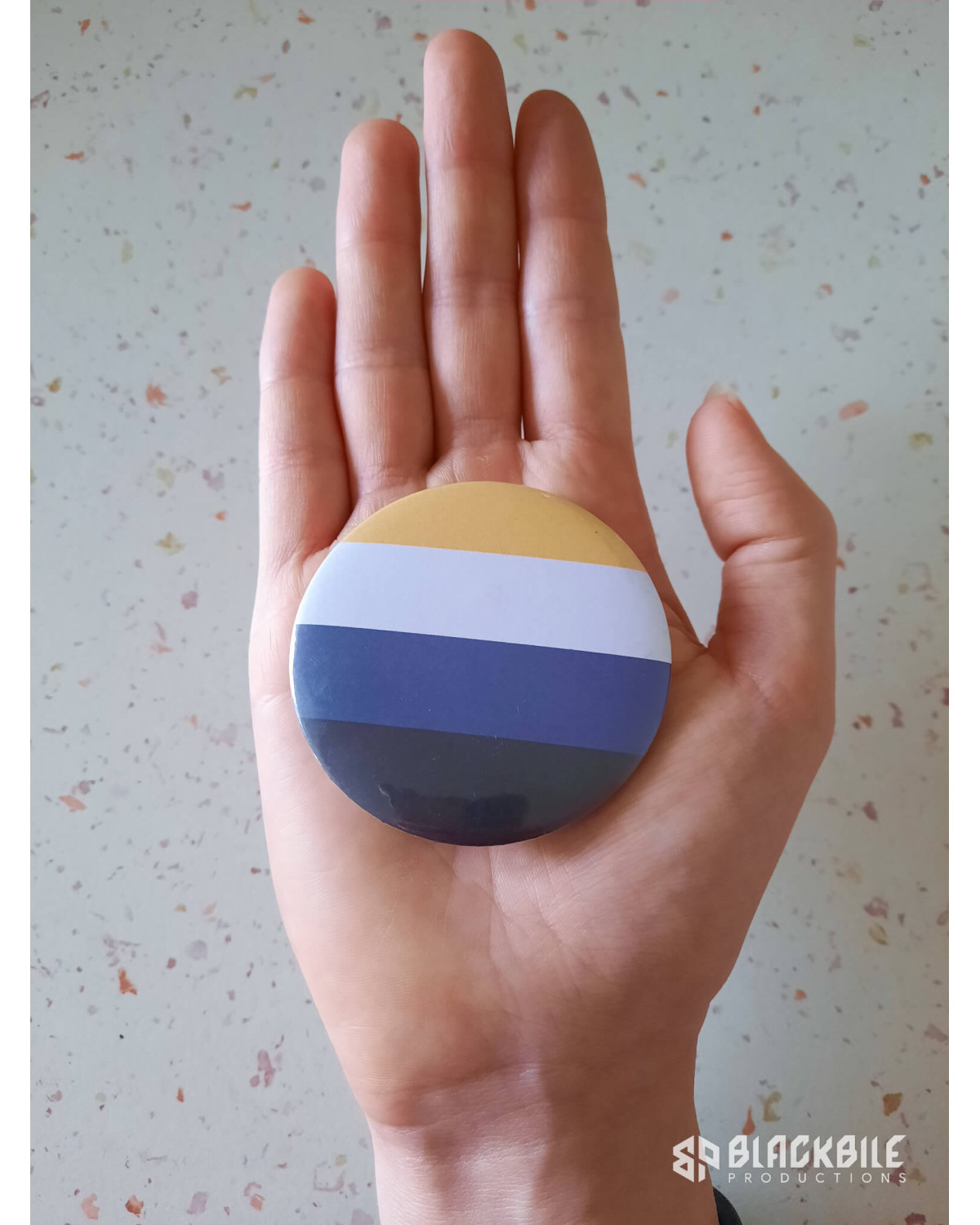 Big button badge nonbinary flag