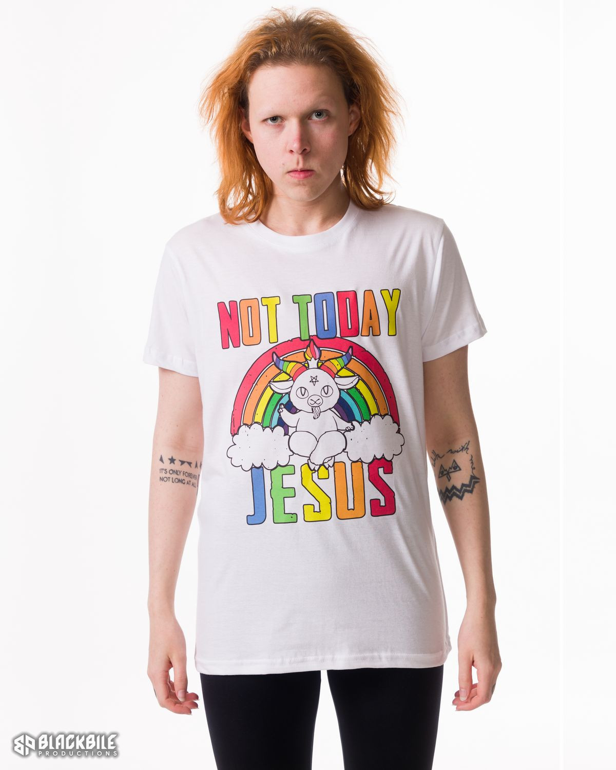 White t-shirt Not Today Jesus