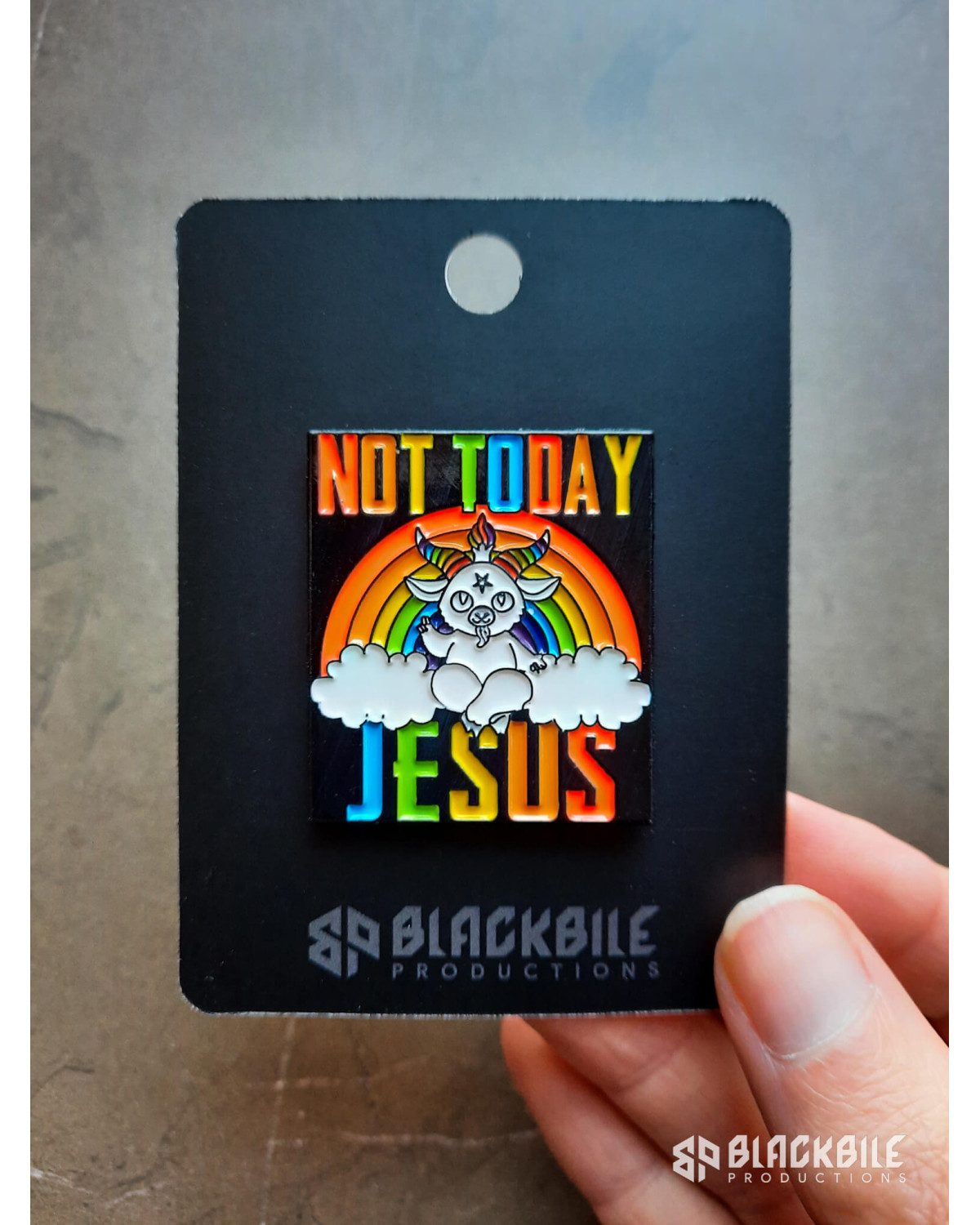 Enamel pin Not Today Jesus