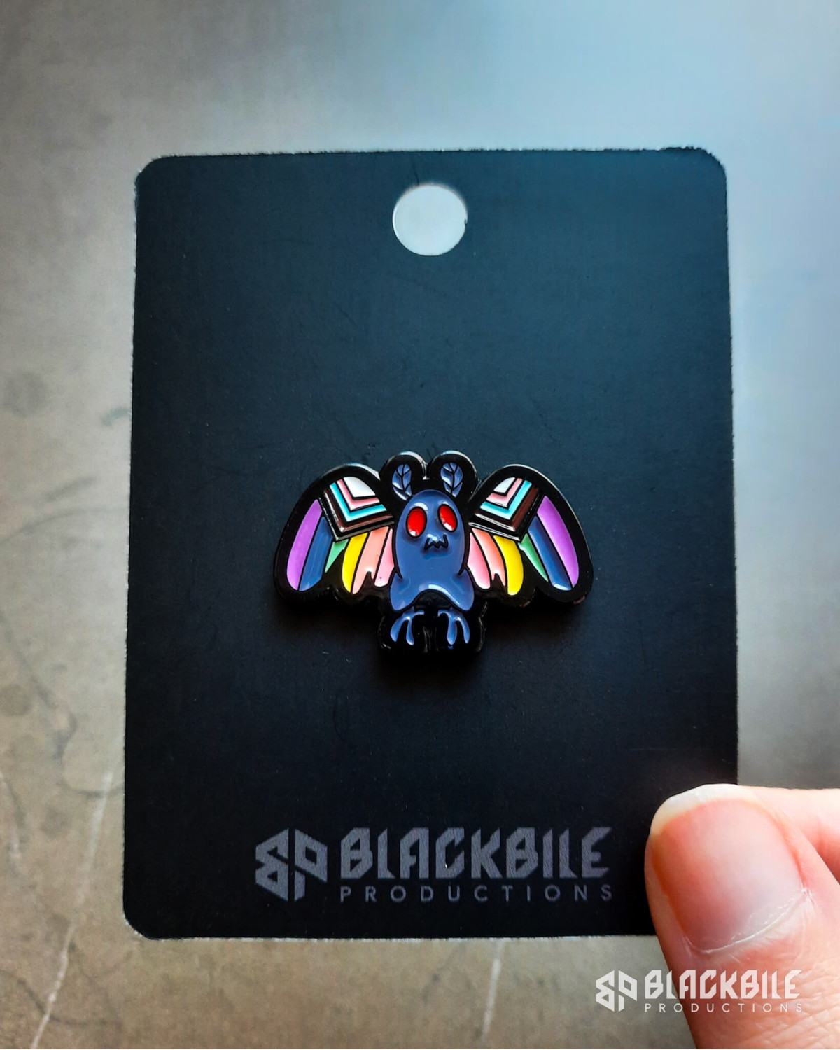 Enamel pin mothman Progress Pride