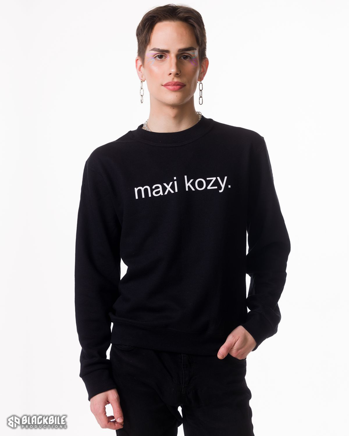 Černá mikina Maxi Kozy 2